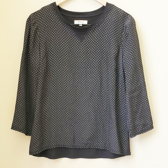 Madewell Tops - MADEWELL Black Heart Print Top Size M